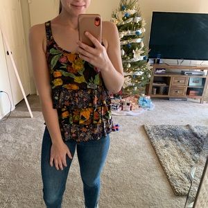 Anthropologie Floral Tank
